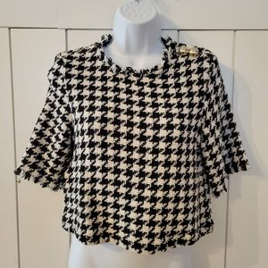 Tweed mango top. 3/4 sleeves